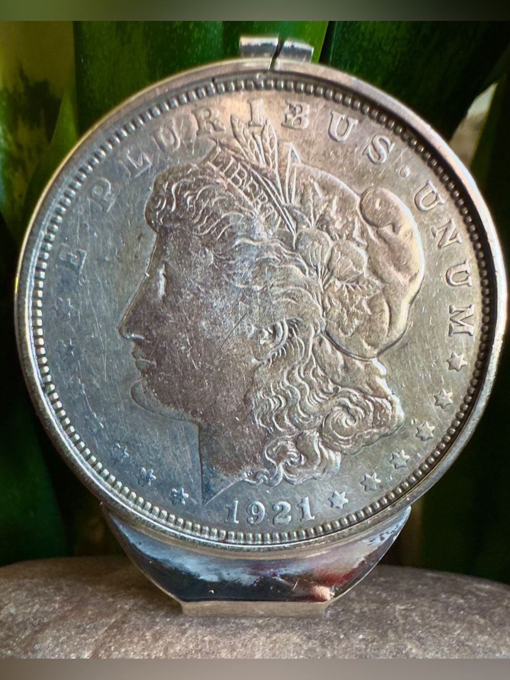 1921 Morgan ‘D’  Silver Dollar Money Clip